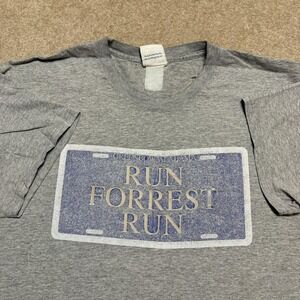 Vtg Forrest Gump Shirt Mens Large Gray Run Forrest Run Bubba Gump Y2K 2001‎ Tee